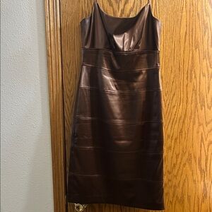 London Times Spaghetti Strap Brown Dress